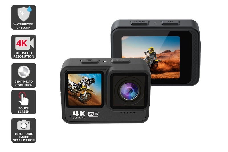 Kogan 4K Dual Touchscreen 21m Waterproof Action Camera Carousel 1