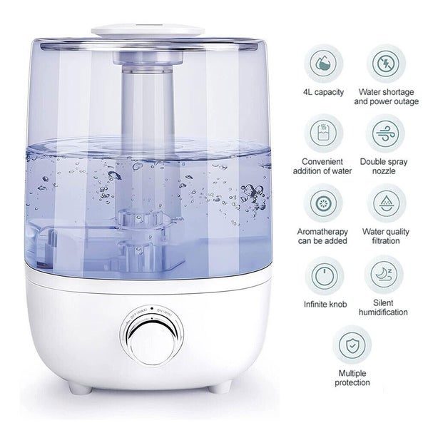 4L Air Humidifier Ultrasonic Cool Mist Purifier Aromatherapy W/ Large Water Tank Carousel 9