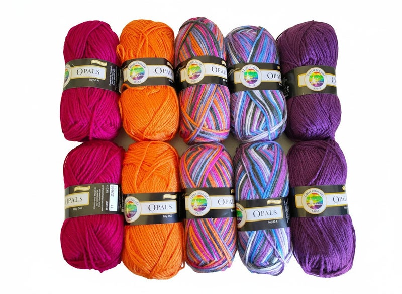 Countrywide Yarns Opals 8ply mixed 10pack ***$1 RESERVE*** Carousel 1