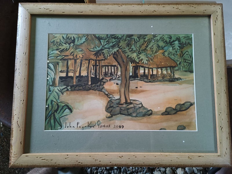 John Poynton watercolour painting Samoa 2009 Carousel 1