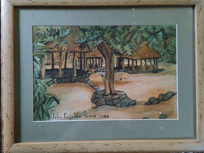 John Poynton watercolour painting Samoa 2009 Carousel 7