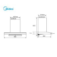 Midea T-Shape Rangehood -Steam Wash Carousel 2