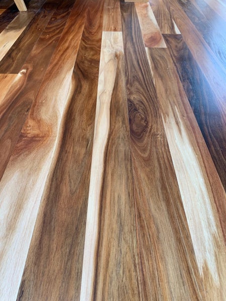 NZ grown Hardwood Flooring. Solid timber. Clear colour blackwood. 84*19 Carousel 1