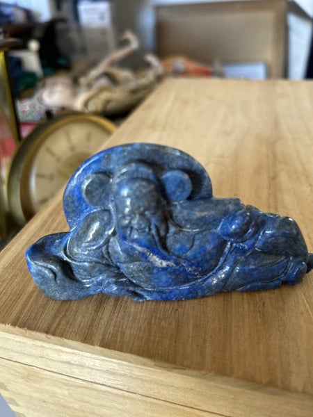 Lapis lazuli stone antique laughing Buddha Carousel 1