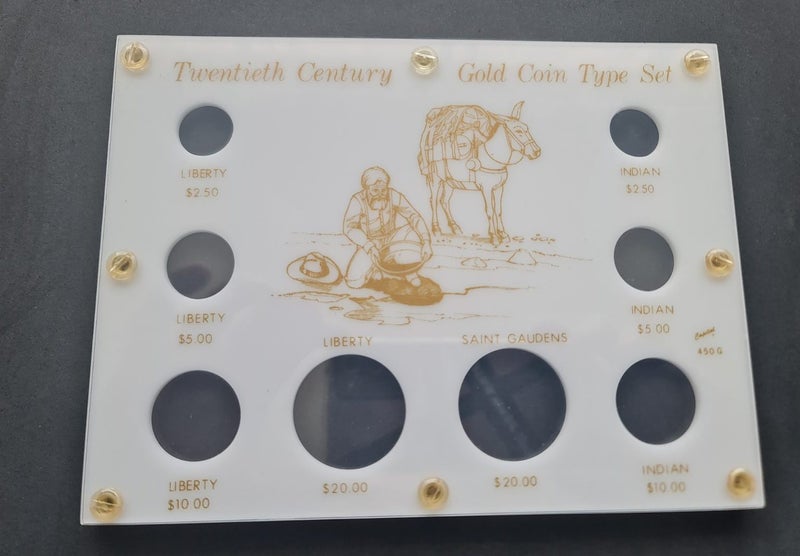 Vintage USA Gold 20th Century Gold Coin Type Set Holder Capital Plastics Carousel 1