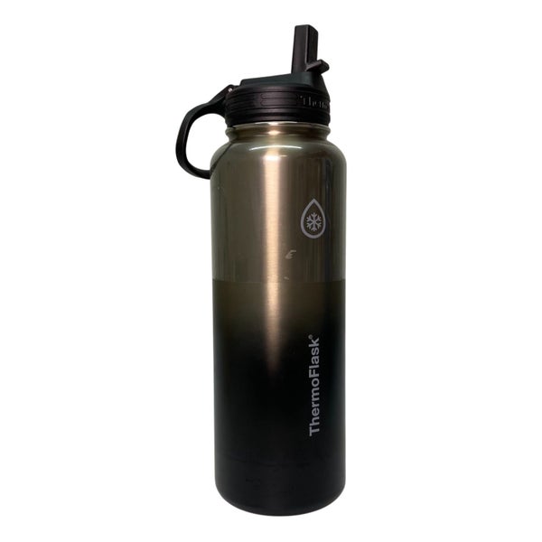 Thermoflask 1.2L Insulated Metallic Bottle with Straw Lid - Black Carousel 1