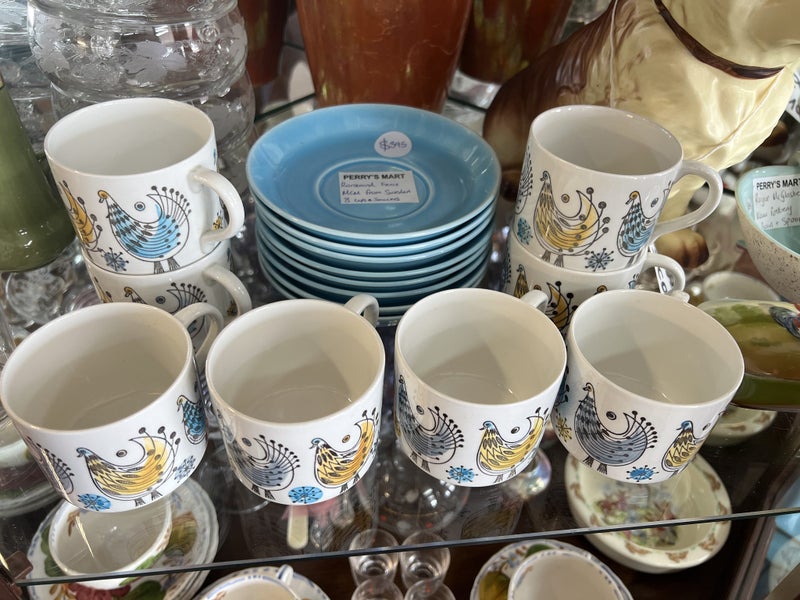 Vintage Rörstrand Fenix Scandinavian MCM Coffee Set (8 Cups & 8 Saucers)64537594424577110