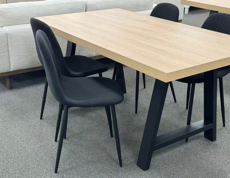 Dining Table Oak Color 1600mm With 6 Chairs Carousel 2