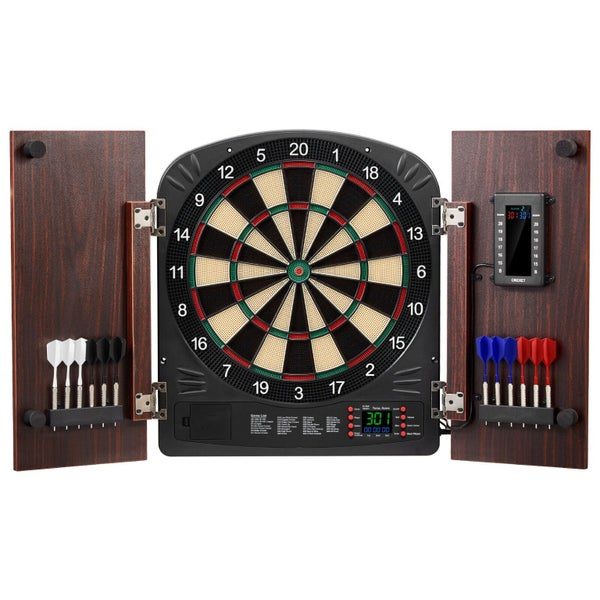 New Dartboard and Cabinet Set Complete with All Accessories Easy Assembly Carousel 1
