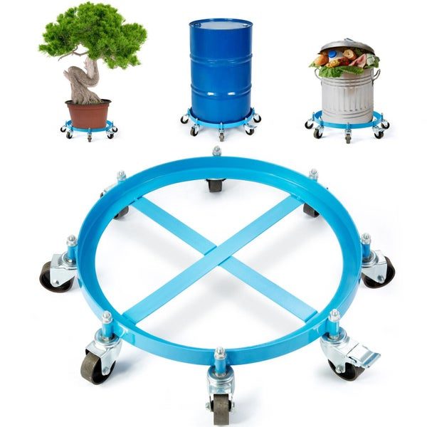 NEW 55 Gal Drum Dolly Heavy Duty Barrel Cart 2000lbs with Swivel Casters Steel Carousel 1