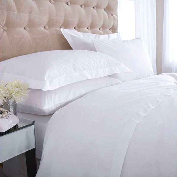 500 Thread Count Pure Egyptian Cotton White Sheet Set by Seneca Carousel 2