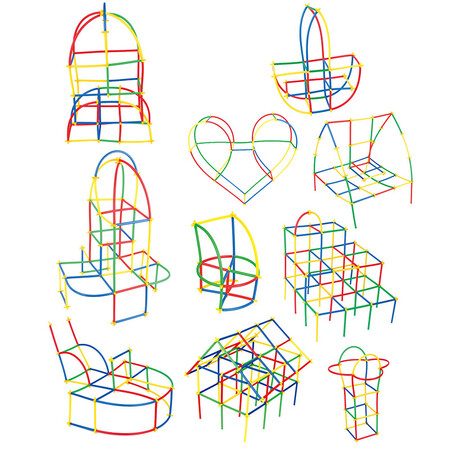 Straw Building Kit 600Pcs STEM Sensory Preschool Engineering Learner Connectors Carousel 9