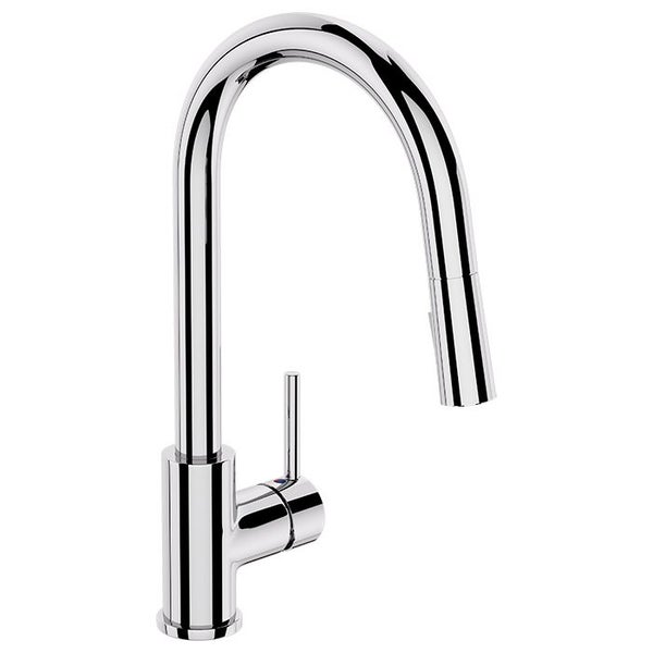Robertson Elementi Uno gooseneck kitchen mixer - pull out spout chrome Carousel 1