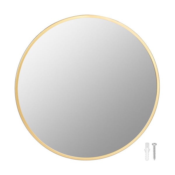 Yezi Wall Mirror Round Bathroom Decor Large Vanity Makeup Mirrors Frame 50cm Carousel 1