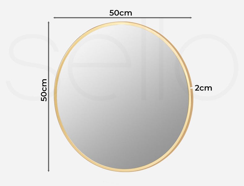 Yezi Wall Mirror Round Bathroom Decor Large Vanity Makeup Mirrors Frame 50cm Carousel 9