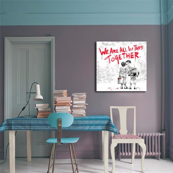 Framed $1 RESERVE 1 Panel Canvas Art Print - Banksy Carousel 2