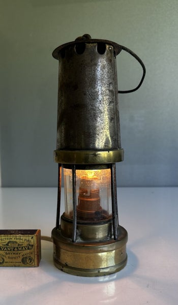 Antique miners lamp - electrified Carousel 1