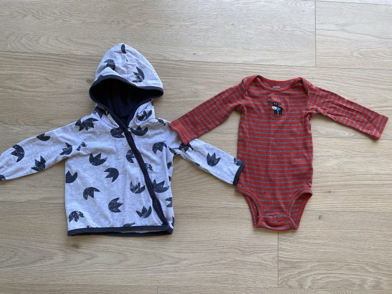 Cotton on hoodie, Carters moose bodysuit Carousel 1