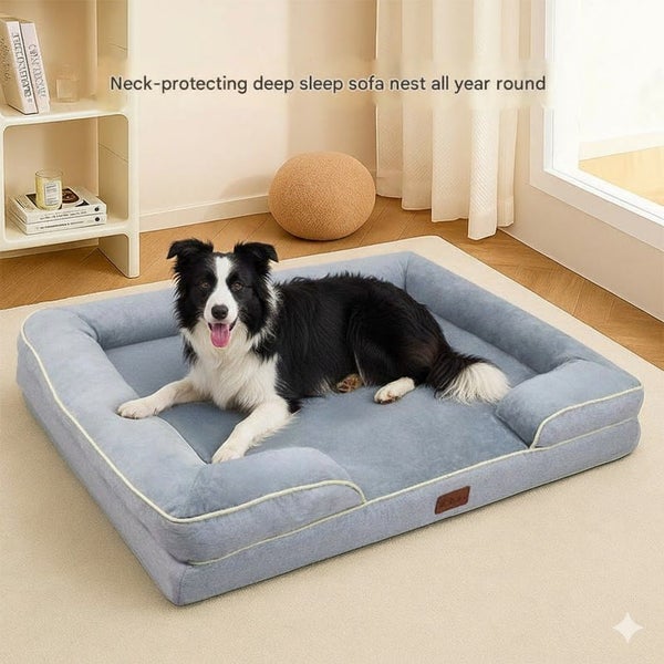 Orthopedic Memory Foam Dog Bed with Bolster Sides - XL Carousel 2