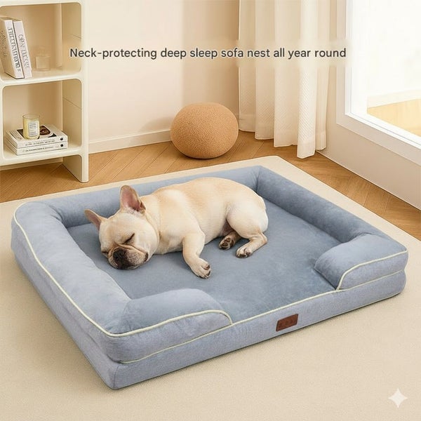 Orthopedic Memory Foam Dog Bed with Bolster Sides - L Carousel 2