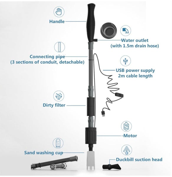 3 In 1 Electric Aquarium Gravel Cleaner Carousel 8