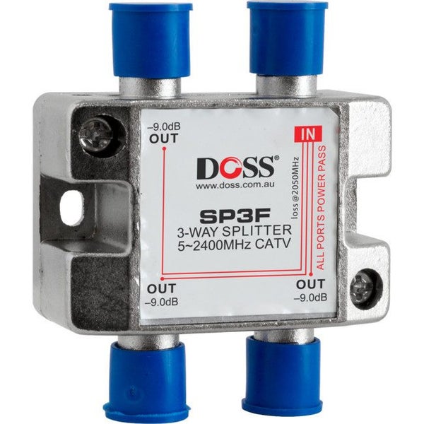 DOSS 3 Way 'F' Splitter Or Combiner Dc Pass Through 2.4Ghz Doss Carousel 1