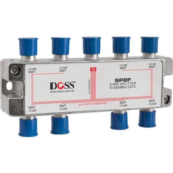 DOSS 8 Way 'F' Splitter Or Combiner Dc Pass Through 2.4Ghz Doss Carousel 1