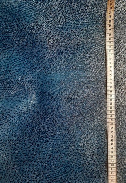 Leather Half Cow Hide Blue Embossed print Carousel 2