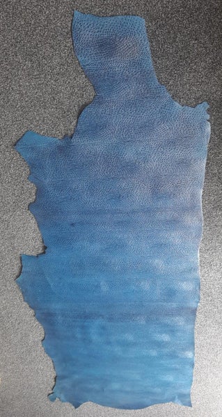 Leather Half Cow Hide Blue Embossed print Carousel 1