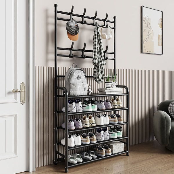 Clothes Garment Coat Hat Hanging Stand with Shoe Racks Carousel 1