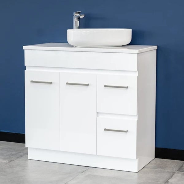 Misty White Style Freestanding Vanity with Stone Top 900m Carousel 2