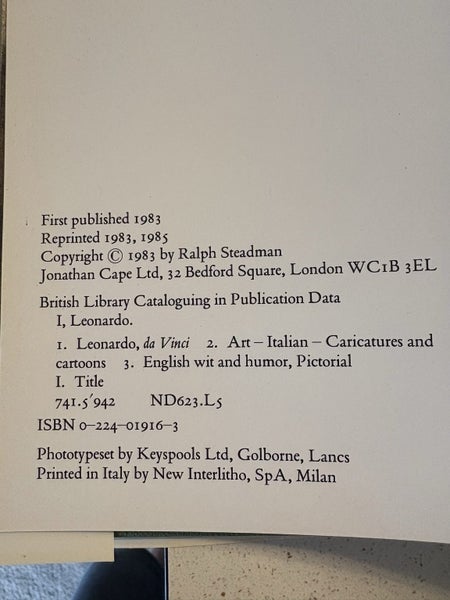 Ralph Steadman “signed with sketch” I Leonardo. Carousel 3