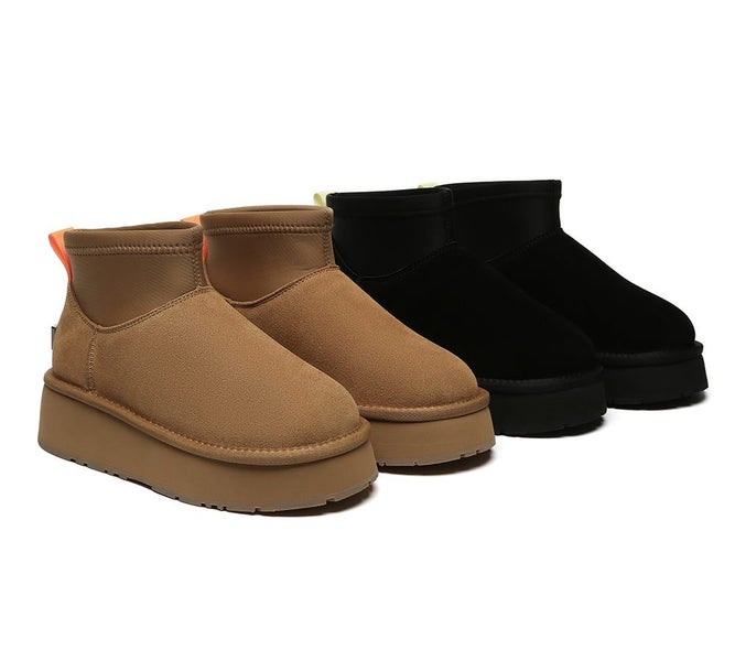 UGG EVERAU(R) UGG Boots Women Sheepskin Wool Stretchy Ankle Mini Platform Ethel Carousel 2