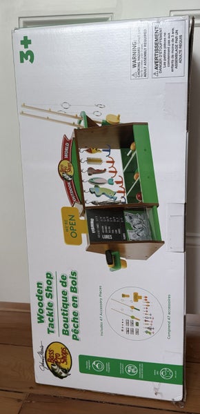 Large Wooden Kids Fishing Tackle Shop Set **NEW** Carousel 6