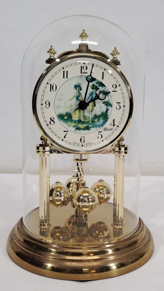 Hermle Mantel Glass Dome Clock Carousel 1