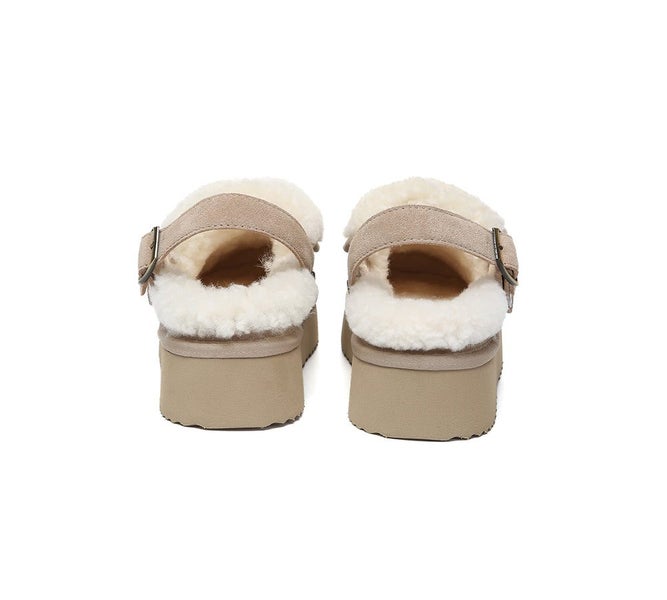 AUSTRALIAN SHEPHERD(R) UGG Slippers Sheepskin Wool Slingback Platform Tenley Carousel 14
