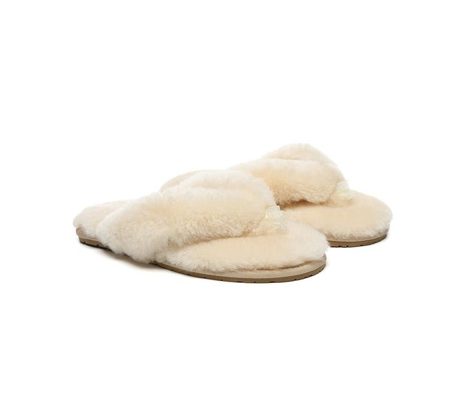 AUSTRALIAN SHEPHERD(R) UGG Thongs Women Fluffy Slides Farah Carousel 1