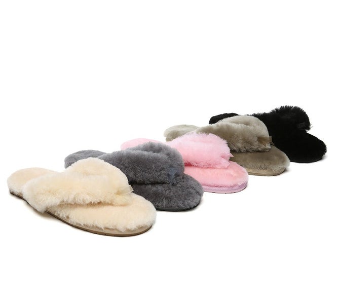AUSTRALIAN SHEPHERD(R) UGG Thongs Women Fluffy Slides Farah Carousel 2