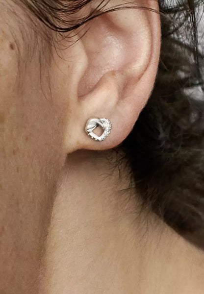 Pandora Sparkling Knotted Heart Stud Earrings - RETIRED64639485435907110