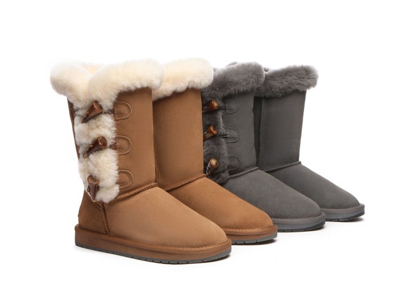 AUSTRALIAN SHEPHERD(R) UGG Women Sheepskin Wool Horn Toggle Closure Tall Boot... Carousel 2