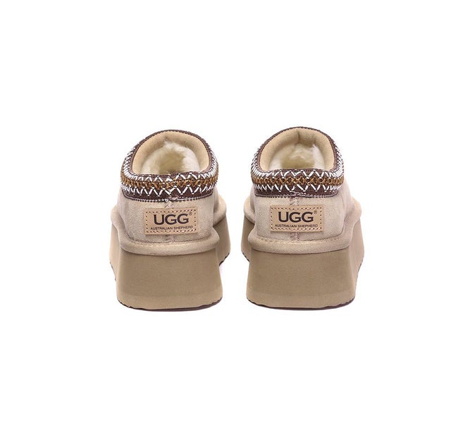 AUSTRALIAN SHEPHERD(R) UGG Slippers Sheepskin Wool Ankle Platform Tazzy Hippie Carousel 17