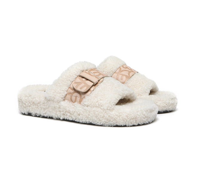 EVERAU(R) UGG Women Curly Sheepskin Wool Slippers Croft Carousel 1