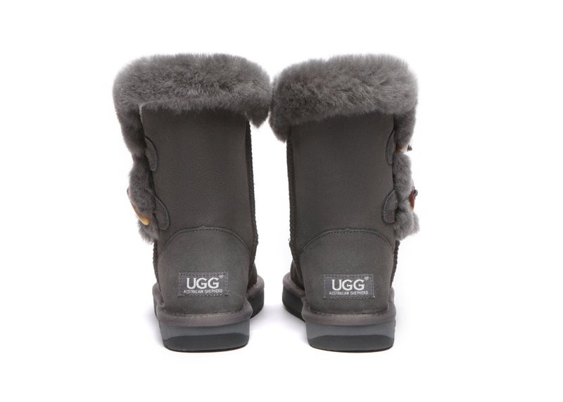 AUSTRALIAN SHEPHERD(R) UGG Women Sheepskin Wool Horn Toggle Closure Short Boo... Carousel 12