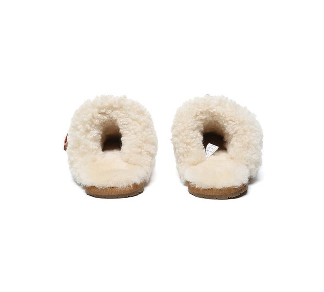 AUSTRALIAN SHEPHERD(R) UGG Slippers Women Sheepskin Wool Bow Cecil Carousel 12