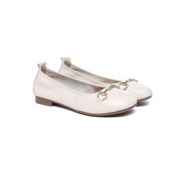 EVERAU(R) Women Leather Round Toe Metal Buckle Ultra Soft Ballet Flats Blake Carousel 1