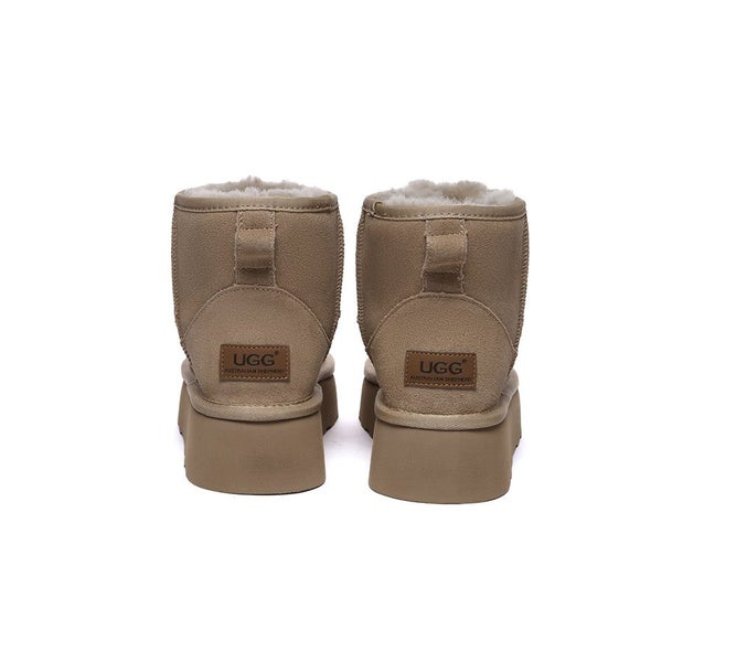 AUSTRALIAN SHEPHERD(R) UGG Boots Sheepskin Wool Ankle Platform Rommie Carousel 12