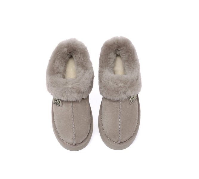UGG EVERAU(R) UGG Slippers Women Sheepskin Wool Collar Ankle Platform Gabri Carousel 17