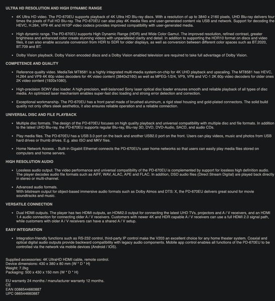 PANNDE PD-UHD670X 4K UHD HDD Media Player 8TB Brand New Carousel 6