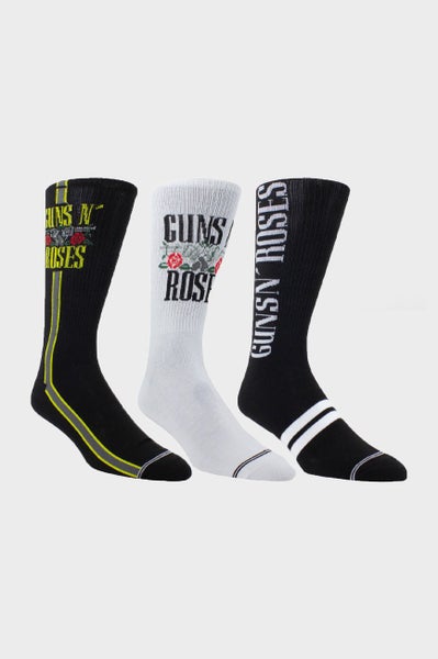 Guns N' Roses Sock Set 3 Pack In Guitar Shaped Tin Carousel 2