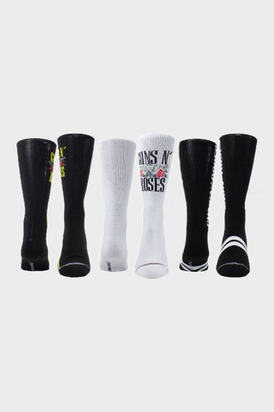 Guns N' Roses Sock Set 3 Pack In Guitar Shaped Tin Carousel 3